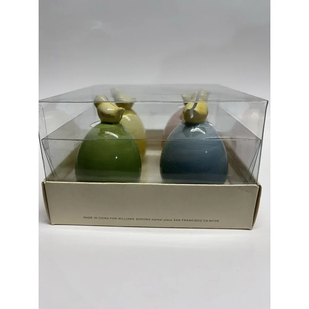 Williams Sonoma Easter Egg Chick Place Card Holders (Set Of 4) Pastel Ceramic